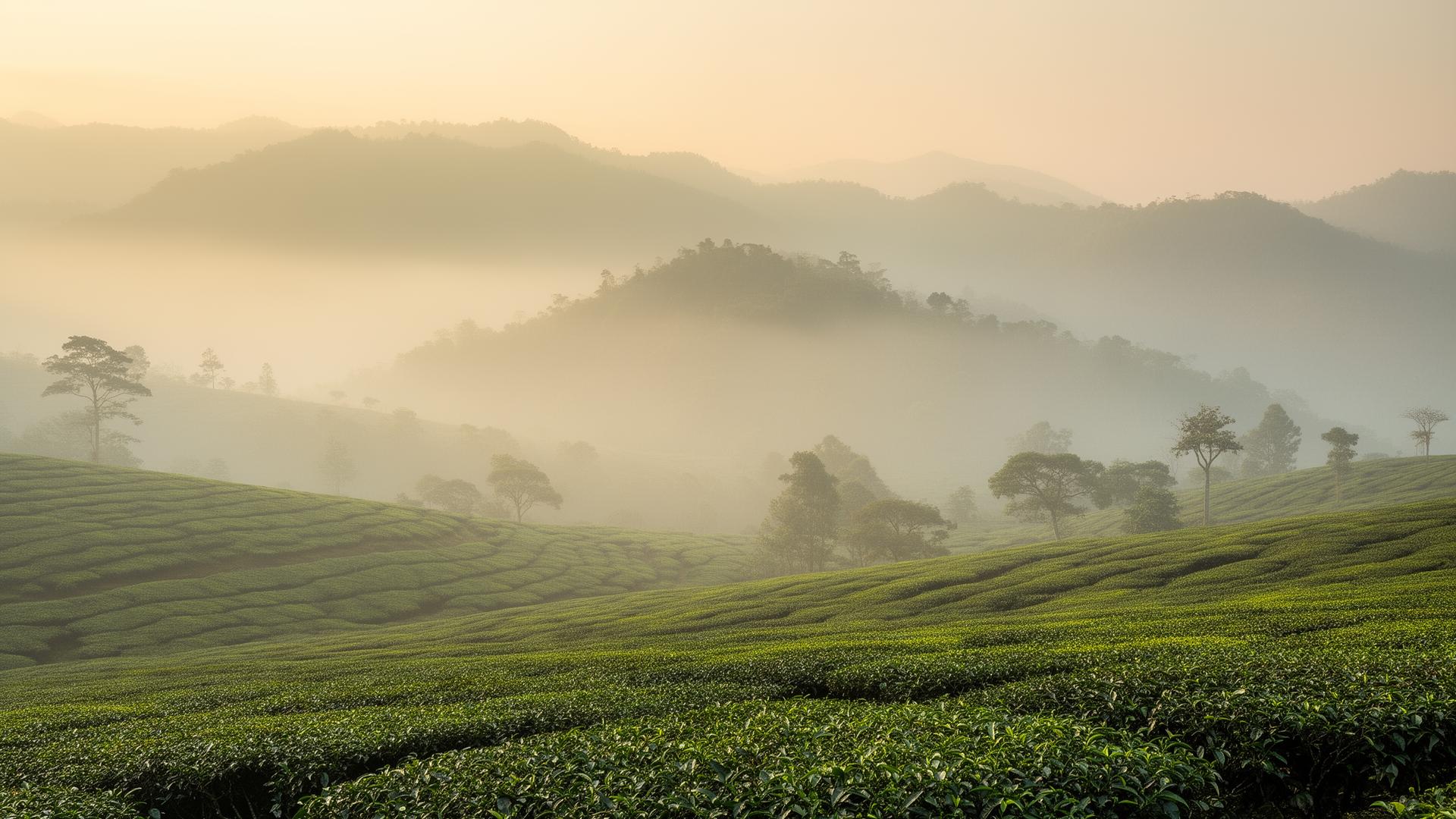 Misty tea hills of Meghalaya